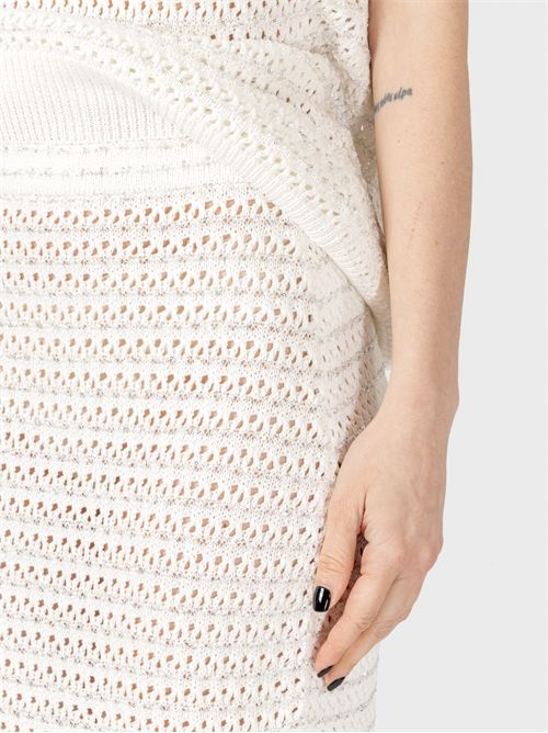 Pencil skirt in striped cotton ribbon with brilliant sequins FABIANA FILIPPI | GND275F788L3530142